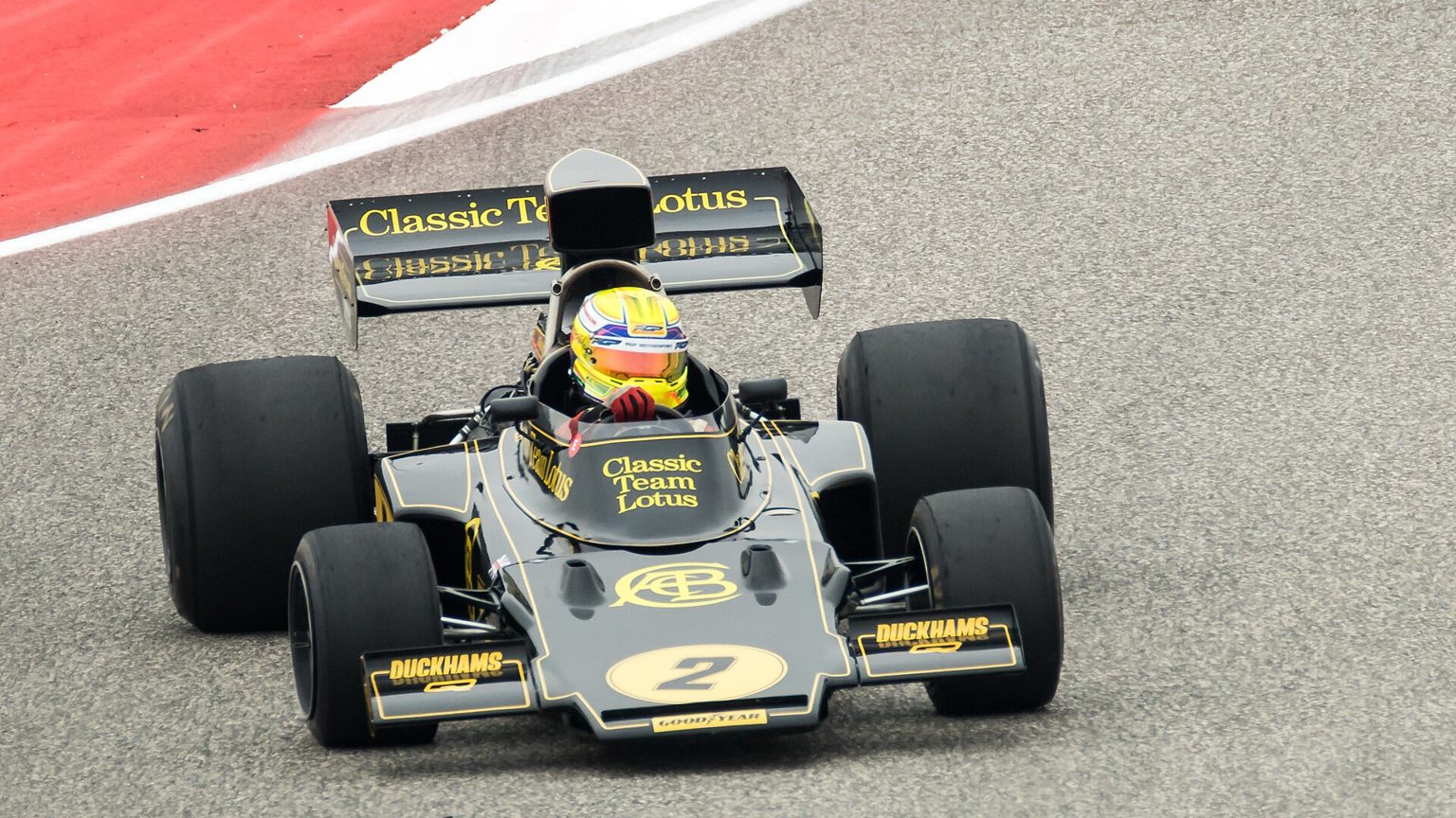 Formula One cars racing at Circuit of the Americas near Austin