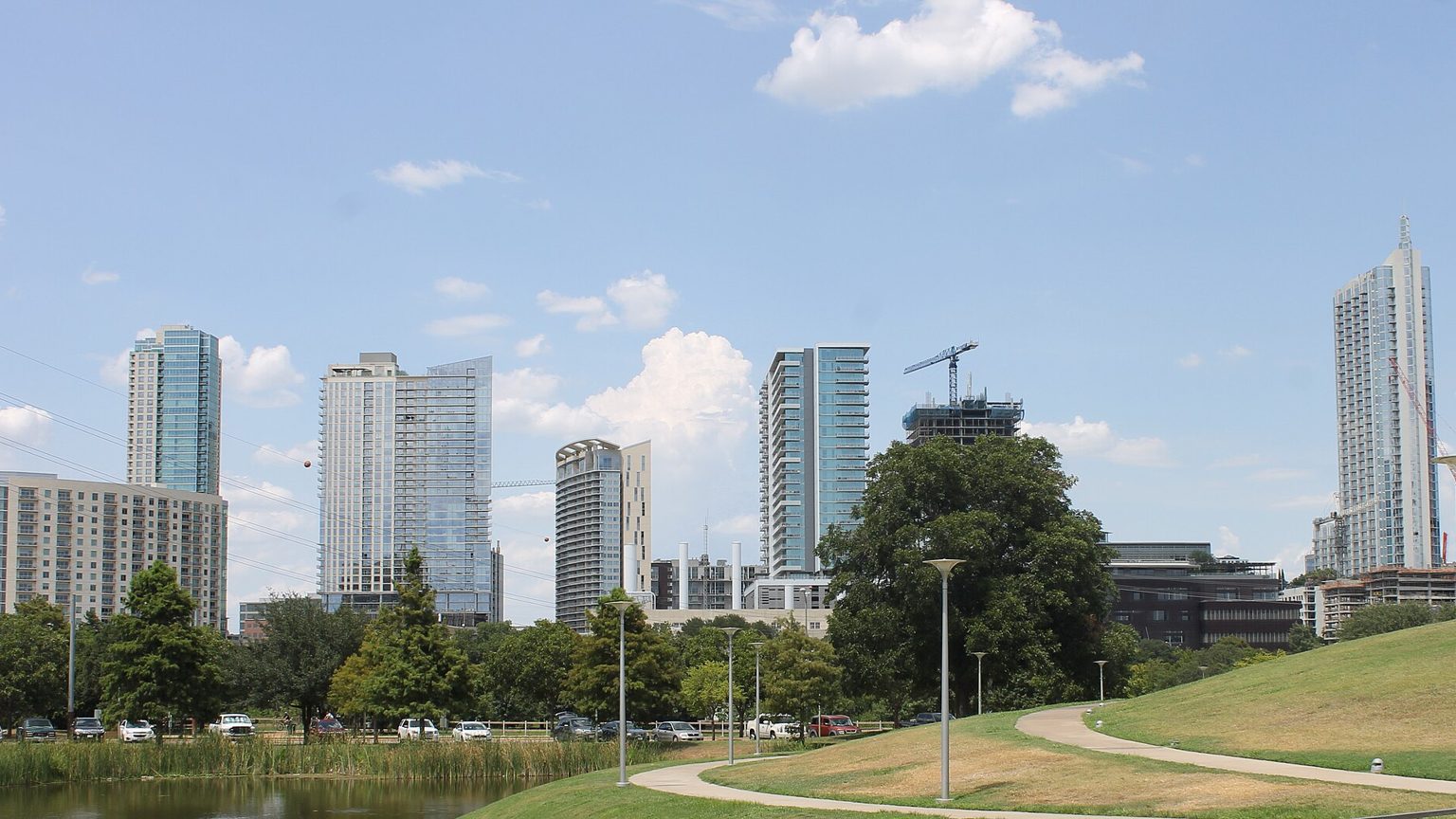Austin skyline seen from Barton Springs Road